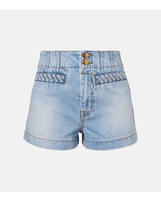 Zimmermann Blue Lucky High-Rise Denim Shorts