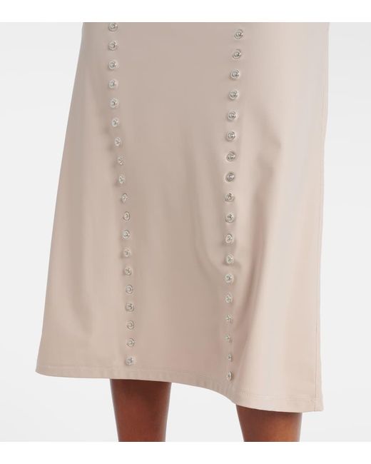 Coperni Natural Embellished Midi Dress