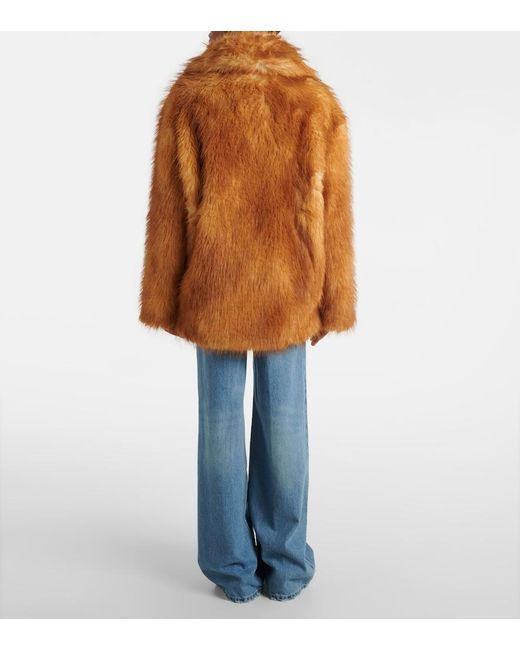 Dorothee Schumacher Brown Urban Jungle Faux Fur Coat
