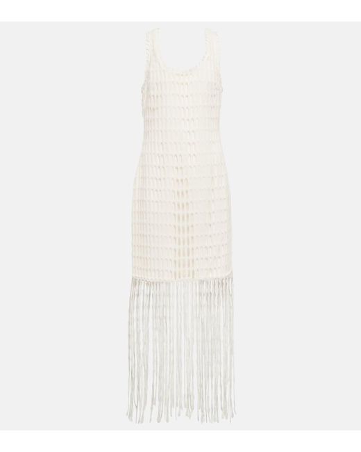 Jonathan Simkhai White Janette Fringed Cotton Minidress