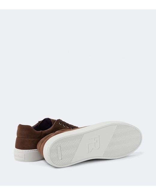 Ralph Lauren Brown Suede Sneakers for men