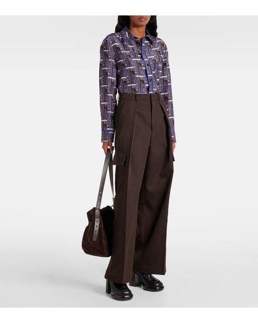 Burberry Brown Wool Cargo Pants