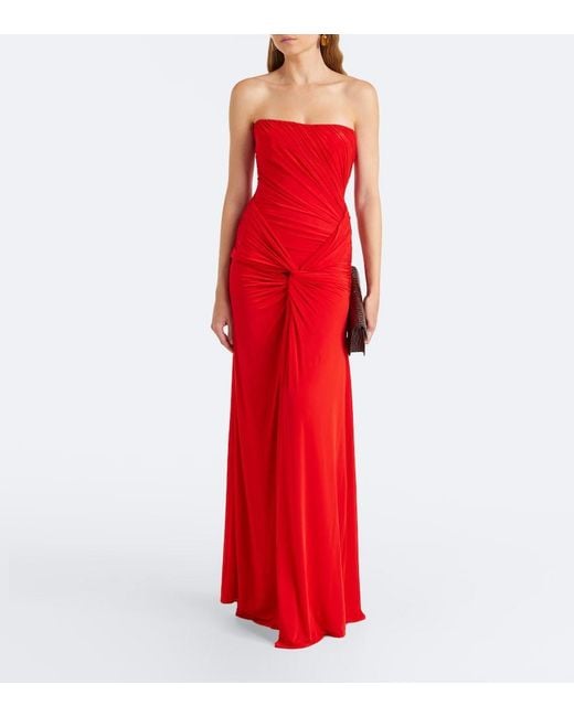 Alex Perry Gathered Ruched Jersey Gown