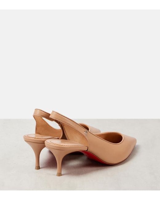 Christian Louboutin Natural Sporty Kate Sling 55 Leather Slingback Pumps