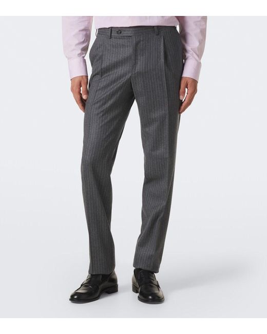 Canali Gray Chalk Stripe Wool Suit for men