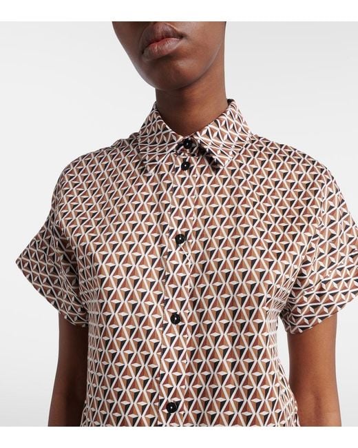 Max Mara White Crea Printed Cotton Shirt