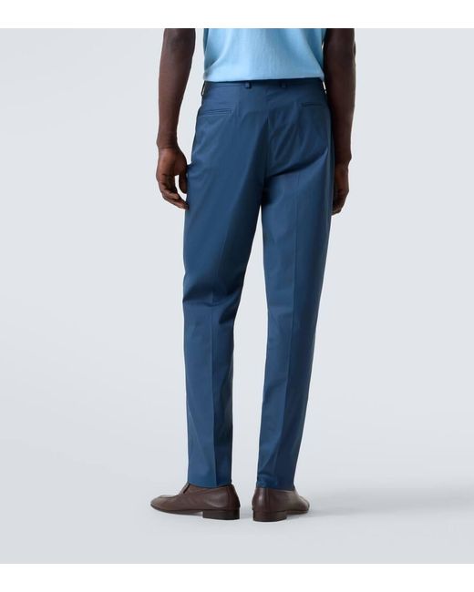 Zegna Gerade Hose Aus Baumwolle in Blue für Herren