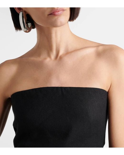 Sir Black Dorian Linen-Blend Tube Top