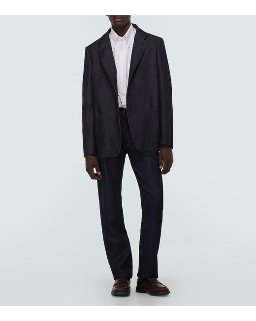 Chaqueta Spagna De Algodon Y Cachemir Loro Piana de hombre de color Blue