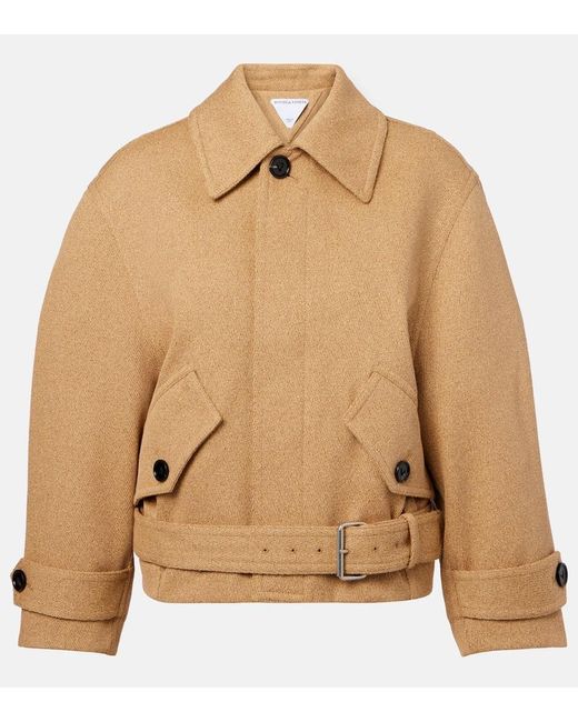 Bottega Veneta Brown Bomberjacke Aus Einem Baumwollgemisch