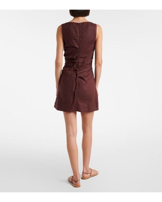 Faithfull The Brand Purple Aloisa Linen Minidress