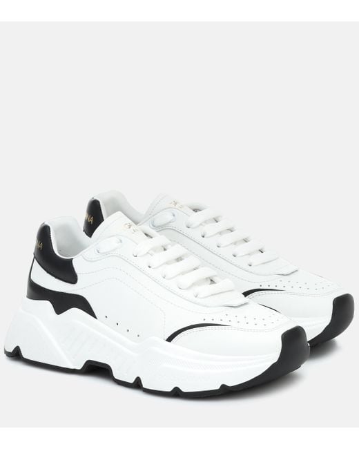 Dolce & Gabbana White Daymaster Leather Sneakers