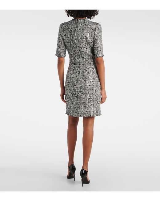 Dolce & Gabbana Gray Minikleid Dg Aus Boucle