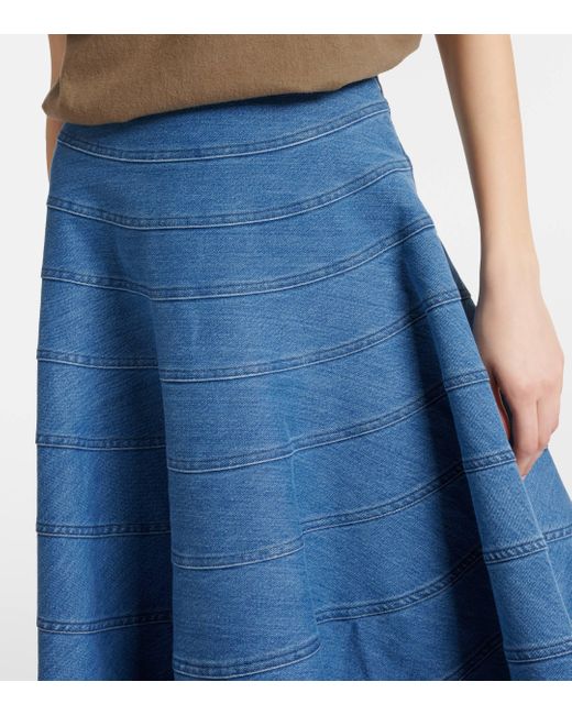 Altuzarra Blue Grace Paneled Denim Midi Skirt