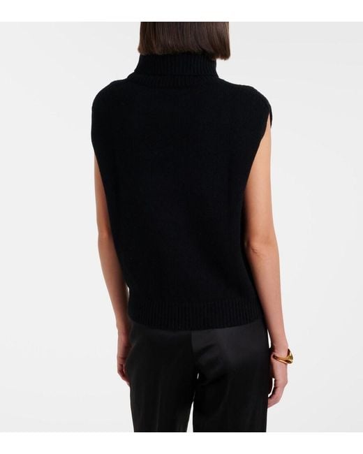 Jardin Des Orangers Black Turtleneck Wool And Cashmere Sweater Vest