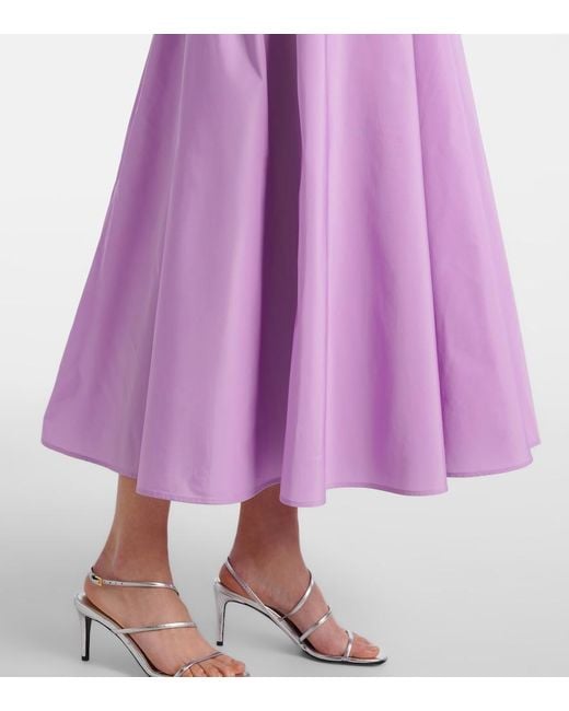 Patou Purple Gathered Faille Midi Dress