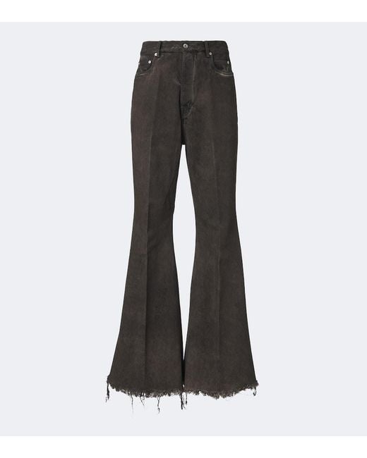 Rick Owens Gray Bolan Distressed Flared Jeans for men