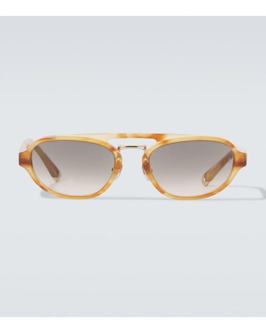 Brunello Cucinelli Brown Tortoiseshell-Effect Browline Sunglasses for men