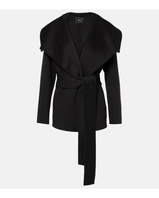 Joseph Black Adrienne Wool And Cashmere Wrap Coat
