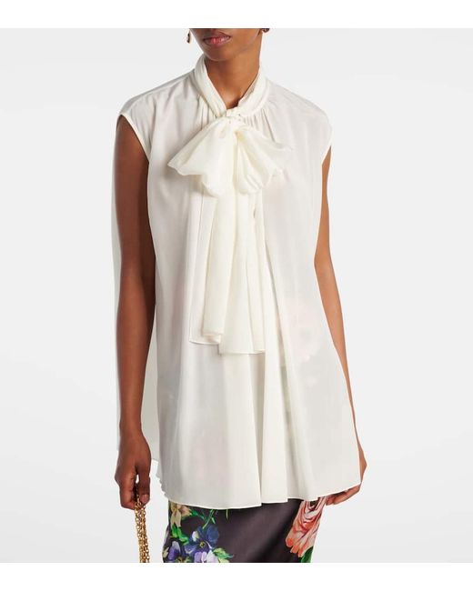 Dolce & Gabbana White Top Aus Einem Seidengemisch