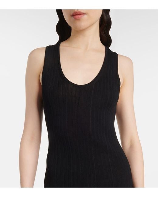Joseph Black Ribbed-Knit Maxi Dress