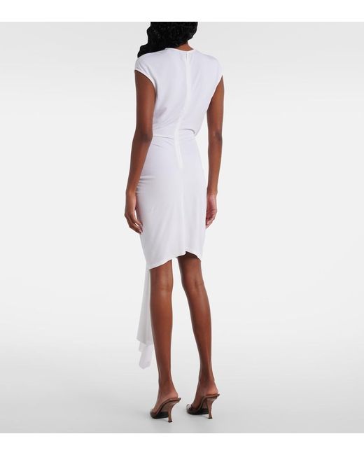 Christopher Esber White Cutout Gathered Jersey Minidress