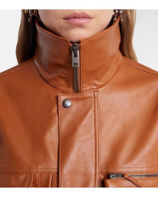 Lemaire Brown Leather Blouson Jacket