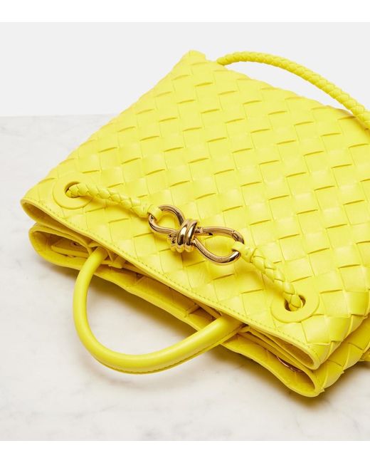 Bottega Veneta Yellow Andiamo Small Leather Tote Bag