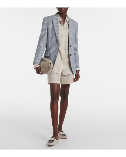 Brunello Cucinelli White Monili Suede Driving Mules