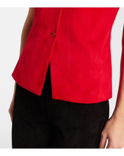 Stouls Red Casino Suede Vest