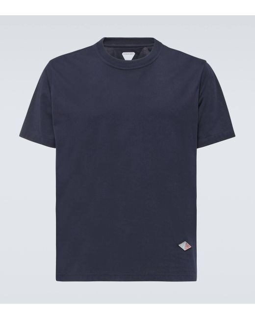 Bottega Veneta Blue Logo Cotton Jersey T-shirt for men