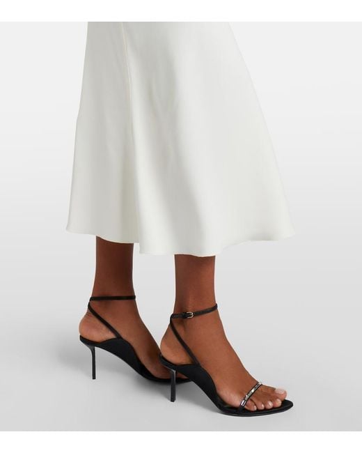 Victoria Beckham White Bela Gathered Cady Midi Dress