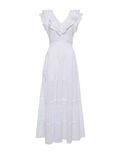 Poupette White Della Cotton Midi Dress