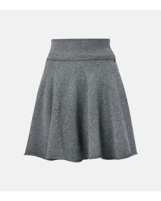 Extreme Cashmere Gray N°379 Girl Cashmere-Blend Miniskirt