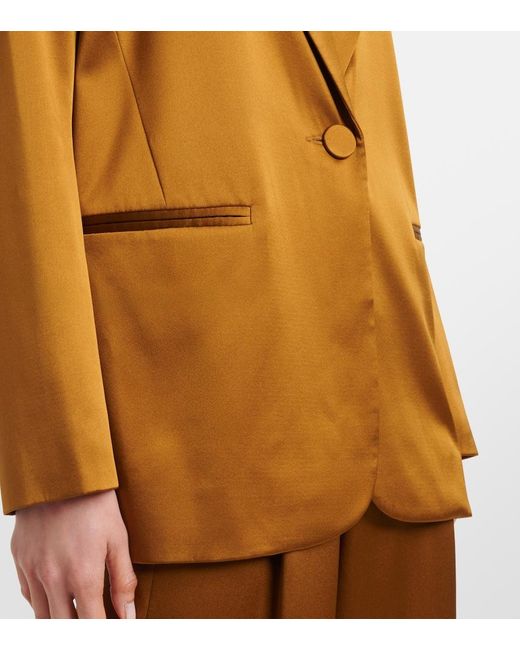 The Sei Brown Oversized Silk Satin Blazer