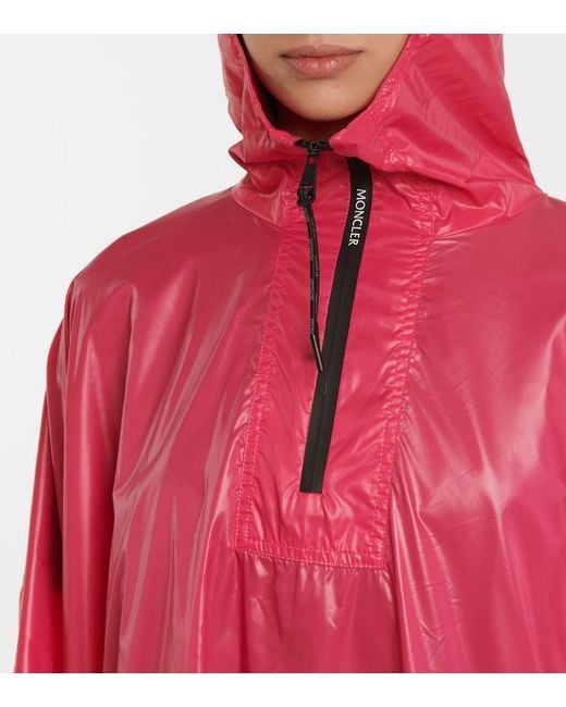 Moncler Red Waterproof Poncho