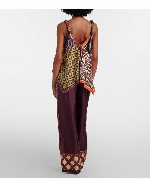 ALÉMAIS Red Wilson Silk Twill Wide-Leg Pants