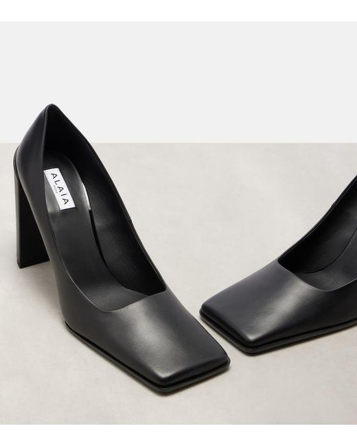 Alaïa Black Pumps Square Aus Leder