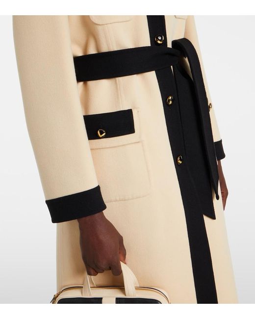 Valentino Natural Belted Wool And Cashmere Coat
