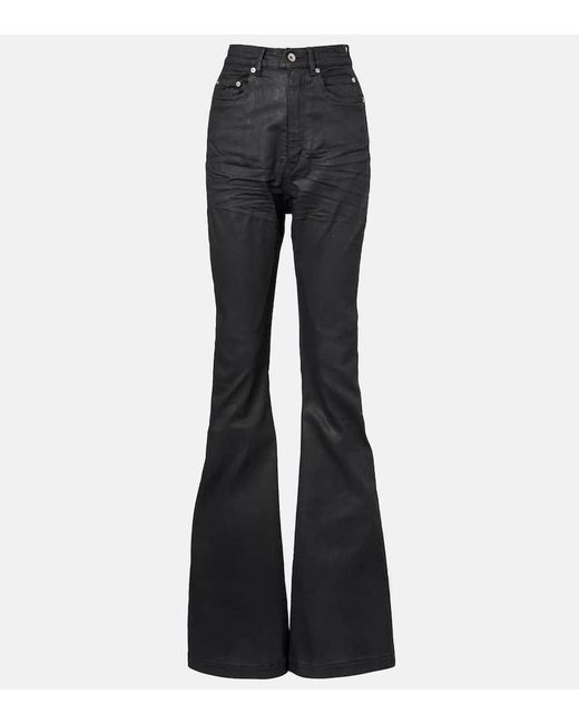 Rick Owens Blue Bolan High-Rise Bootcut Jeans