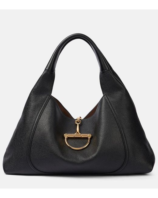 Gucci Black Softbit Maxi Leather Shoulder Bag