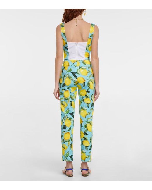 Dolce & Gabbana Multicolor Printed Cotton-blend Bustier Top