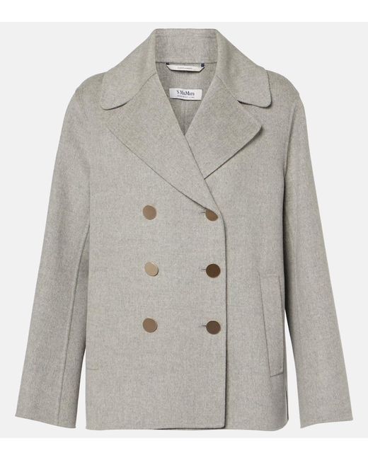 Max Mara Gray Margot Double-Breasted Wool Blazer