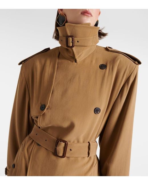 Trench in twill di Saint Laurent in Natural