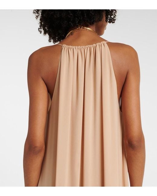Chloé Natural Tiered Silk Georgette Maxi Dress
