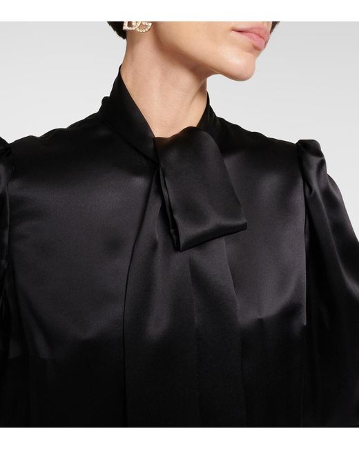 Blusa in raso di seta di Dolce & Gabbana in Black