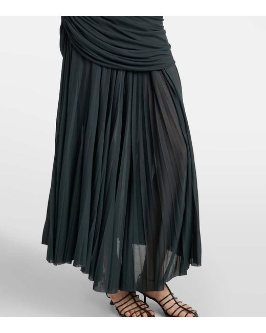 Proenza Schouler Black Irma Cutout Draped Jersey Midi Dress