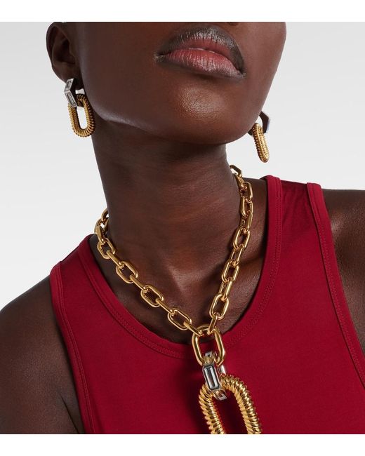 Rabanne Metallic Link Xl Drop Earrings