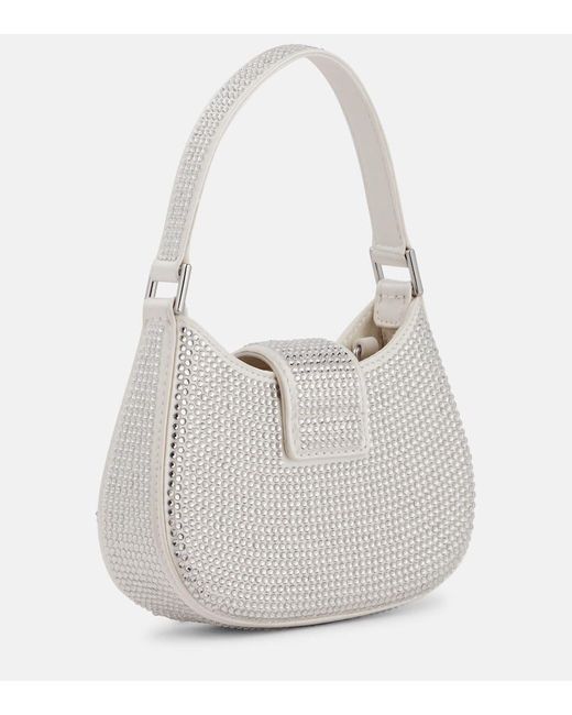 Self-Portrait Gray The Bow Micro Embellished Tote Bag