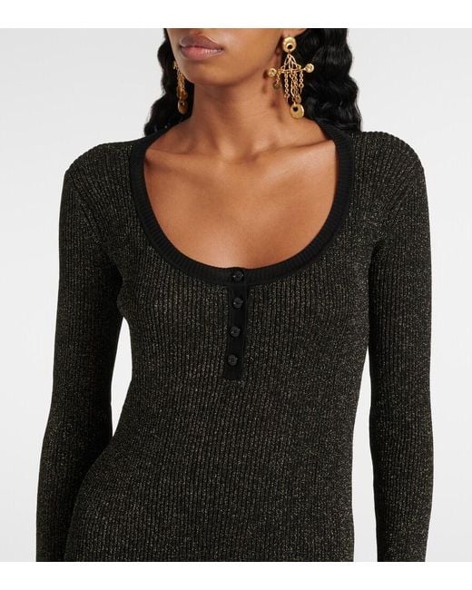 Chloé Black Lame Top